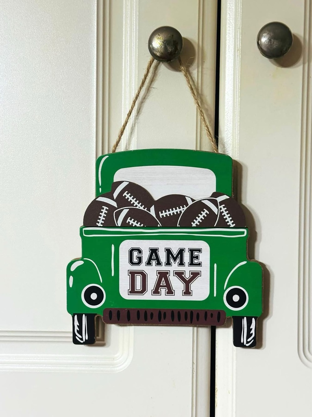 Small Hobby Lobby Green and White "Game Day" Truck Wall Decor